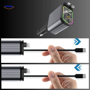 chargeur voiture 120W avec connecteur pivotant à 180 degrés pour une flexibilité maximale