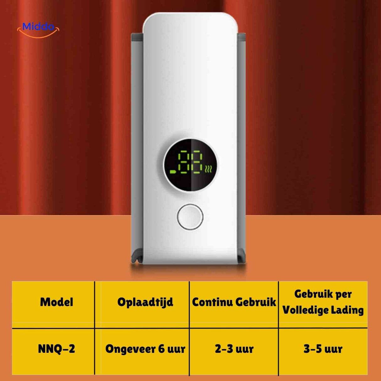infographie sur l'autonomie d'utilisation et le temps de charge du chauffe-biberon sans fil