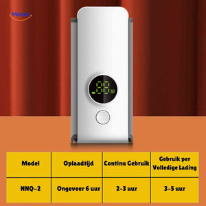 infographie sur l'autonomie d'utilisation et le temps de charge du chauffe-biberon sans fil
