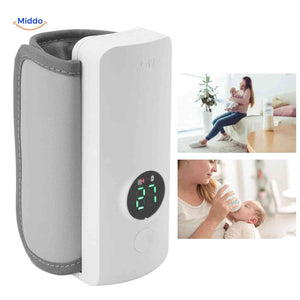 chauffe-biberon avec écran led indiquant la température pendant le repas de bébé
