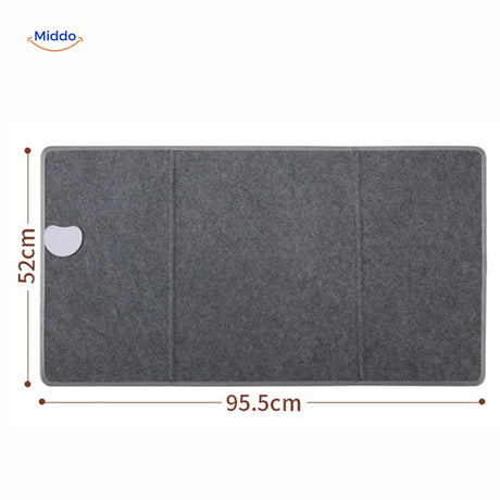dimensions du chauffe-jambes électrique pliable et compact indiquées sur schéma