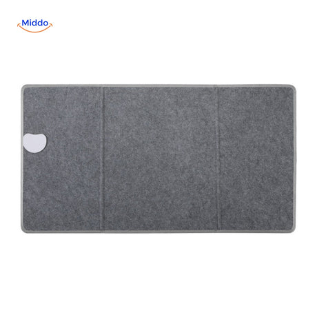 panneau chauffant pour jambes en position repliée, format compact et pratique