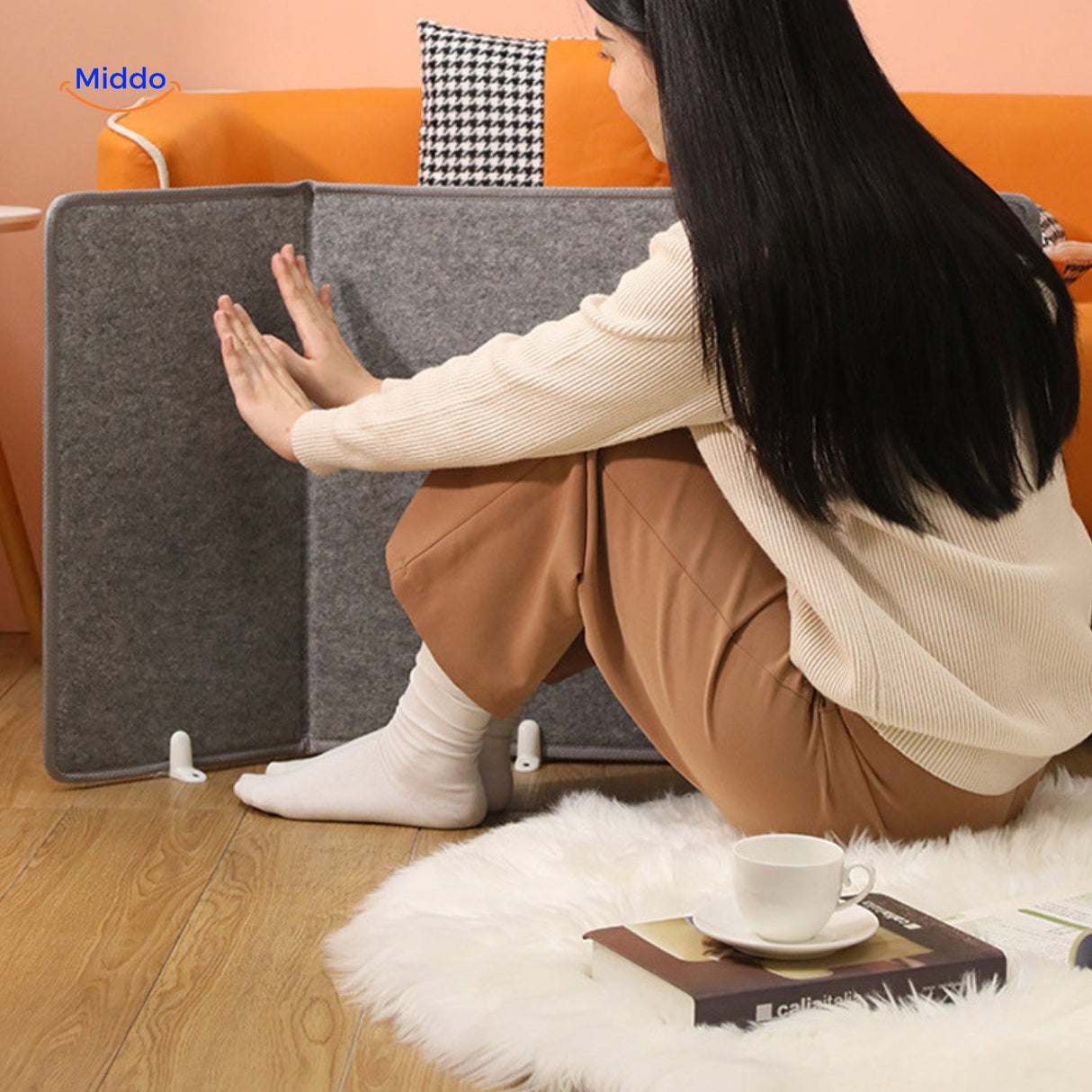 chauffe-jambes électrique utilisé pour réchauffer les mains contre le froid