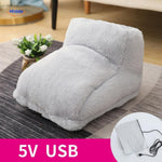 chauffe-pieds gris avec port de connexion USB pour un chauffage simple et efficace