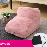 chauffe-pieds rose clair avec connexion USB pour un chauffage doux et agréable