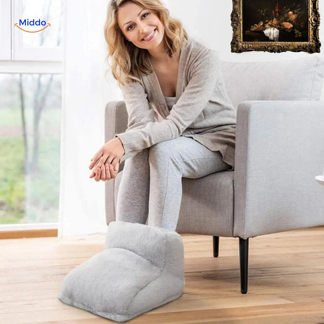 chauffe-pieds avec semelle antidérapante et tissu confortable pour un maintien sécurisé
