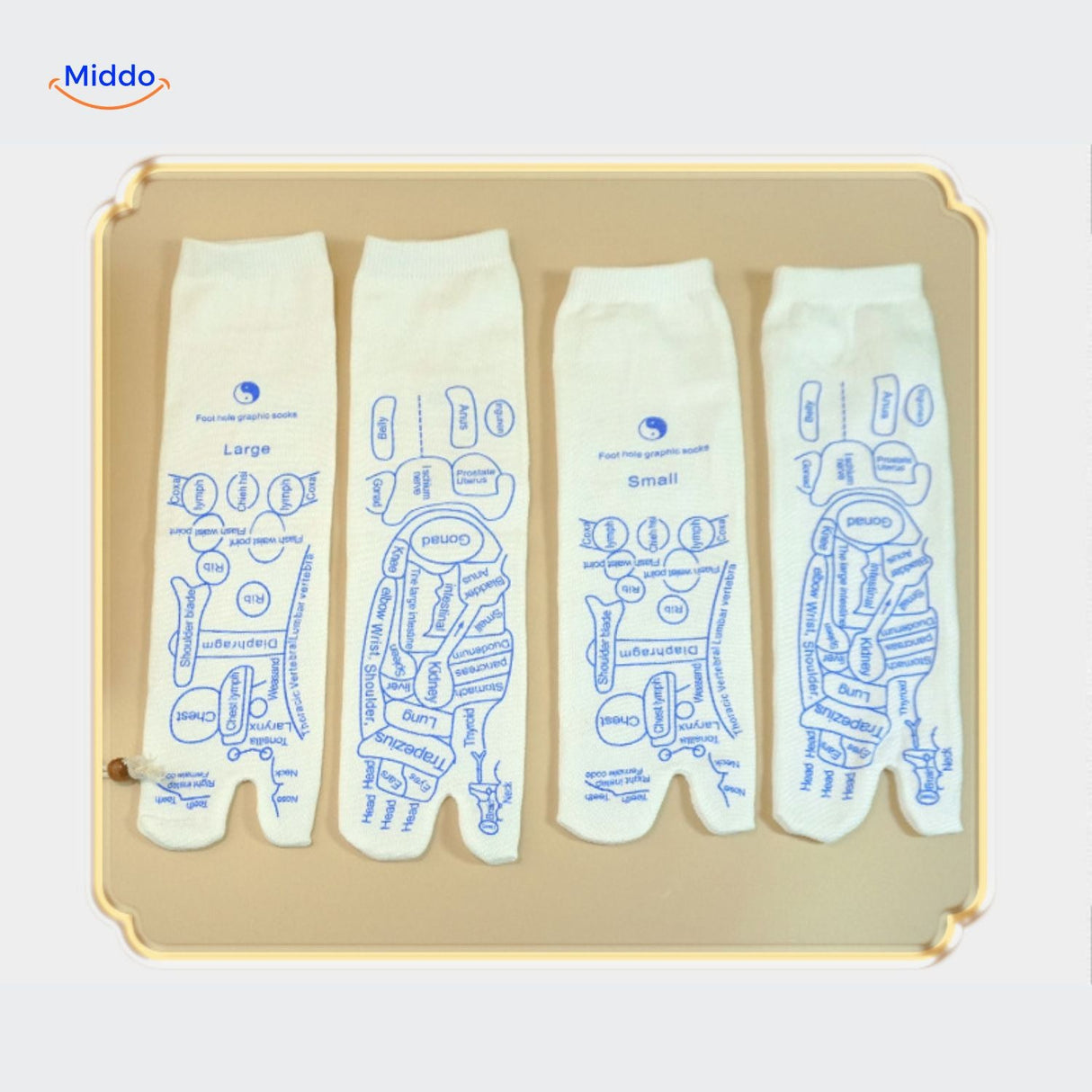 chaussettes acupression disponibles en differentes tailles pour la sante des pieds