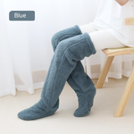 chaussettes d'hiver en coloris bleu, douces et confortables pour la saison froide