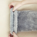 chaussettes d'hiver gris clair avec revers et doublure moelleuse visible