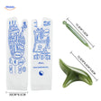 chaussettes therapeutiques avec outils de massage et guide des tailles