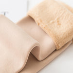 chaussettes en velours d'hiver coloris kaki, matière douce et chaude