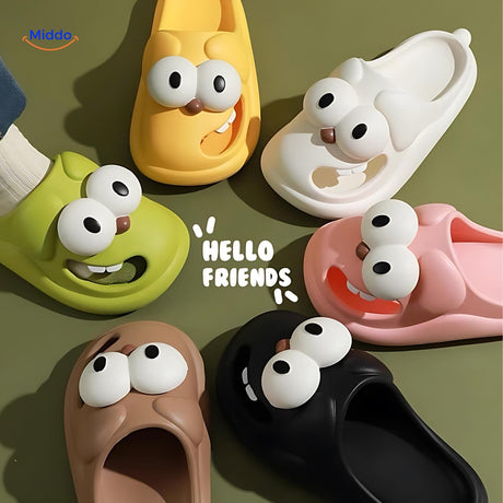 chaussons chien cartoon en plusieurs coloris amusants pour femmes — vue de l'assortiment complet