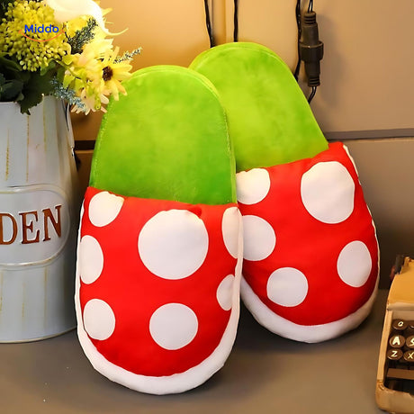 chaussons kawaii à thème champignon, chaussures d'intérieur mignonnes et confortables