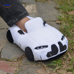 chaussons forme voiture blanc pour couvrir les pieds et dormir au chaud