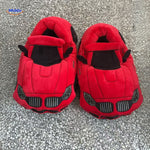 chaussons forme voiture rouge pour couvrir les pieds et se détendre à la maison