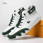 chaussures barefoot blanc et vert en cuir au style tendance, confort barefoot naturel