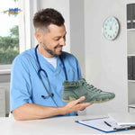 chaussures barefoot vertes en cuir recommandées par les médecins pour soulager la douleur