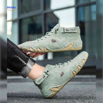 chaussures barefoot vertes au style outdoor tendance, semelle souple pour marche sans douleur