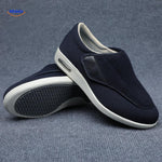 chaussures de confort bleu marine avec fermeture velcro pratique et maintien optimal
