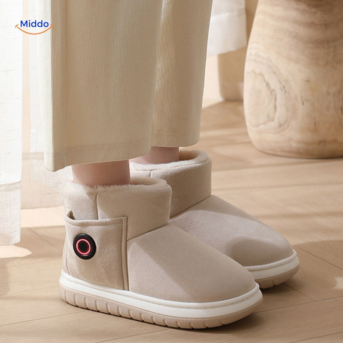chaussures chauffantes avec contrôle de température intégré, confort thermique réglable en hiver
