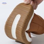 design marron des chaussures chauffantes avec option de chauffage sélectionnable, style et chaleur réunis