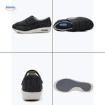 chaussures noires présentées sous plusieurs angles pour apprécier leur design complet