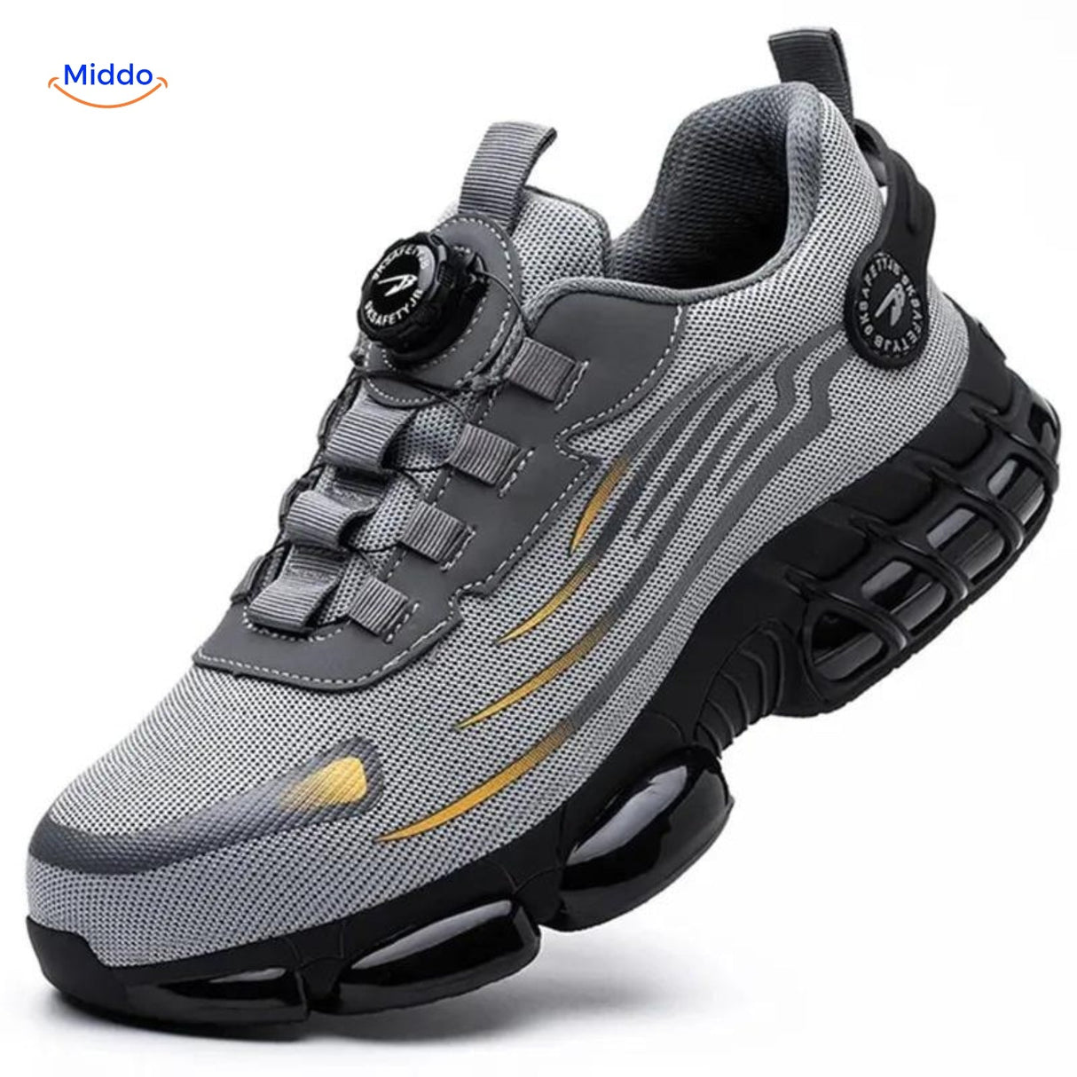 chaussures de sécurité securefit coloris gris, vue d'ensemble du modèle sans lacets