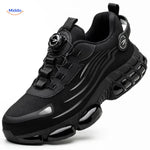 chaussures de sécurité securefit coloris noir, vue d'ensemble du modèle avec molette de serrage