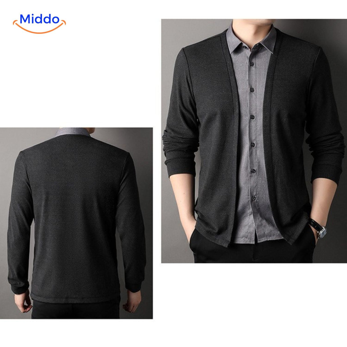 homme en chemise 2-en-1 slim fit dans un style élégant et chic au quotidien
