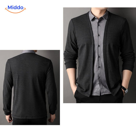 homme en chemise 2-en-1 slim fit dans un style élégant et chic au quotidien