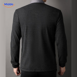 chemise 2-en-1 à rayures avec superposition t-shirt intégré, effet layering