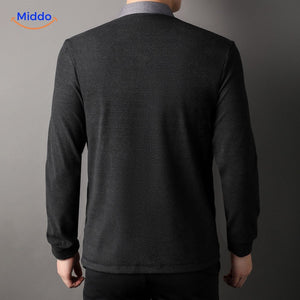 vue arrière de la chemise slim fit 2-en-1, coupe épurée et ajustée pour homme
