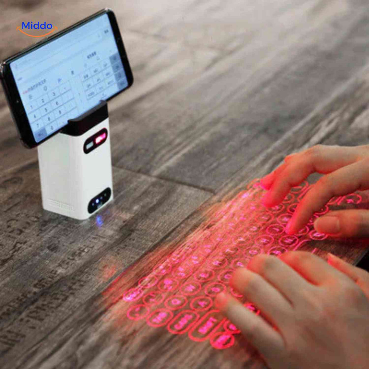 clavier laser bluetooth connecte a un telephone pour saisie sans fil