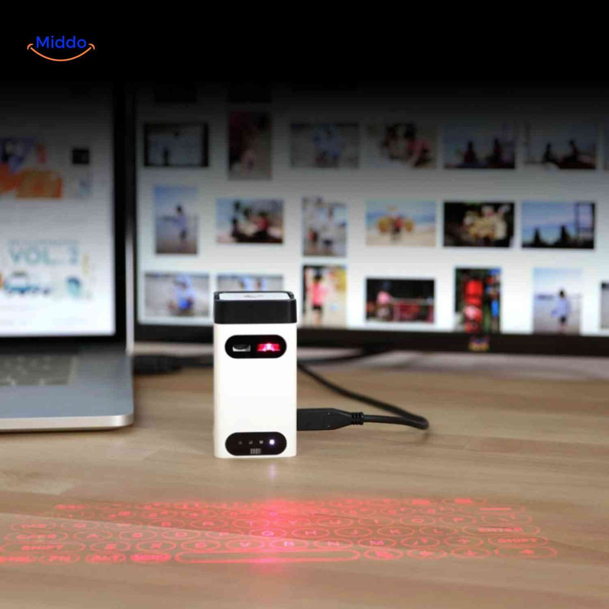 clavier laser sans fil compact avec connexion usb