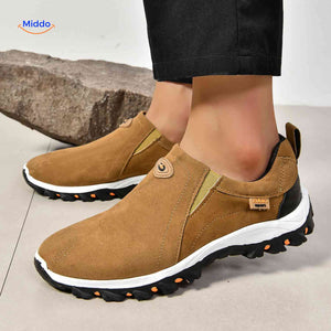 Chaussures homme Stridex à enfiler en suède, marron, gros plan, vue 25