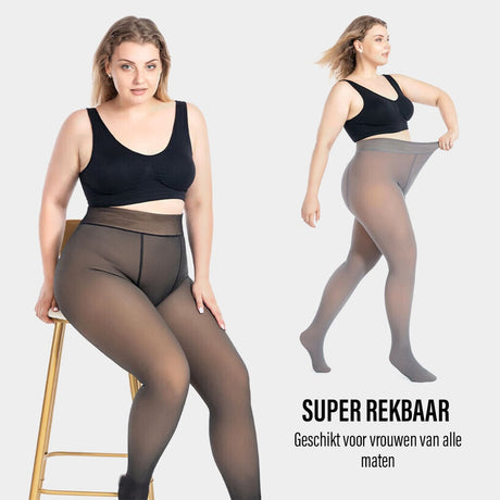 femme grande taille portant un collant polaire ultra-extensible et confortable
