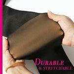 mains qui étirent un collant polaire durable pour montrer son élasticité exceptionnelle