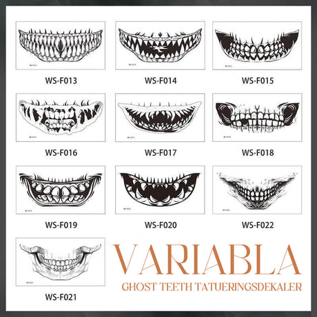 collection complète de designs variés de tatouages horreur réalistes pour halloween