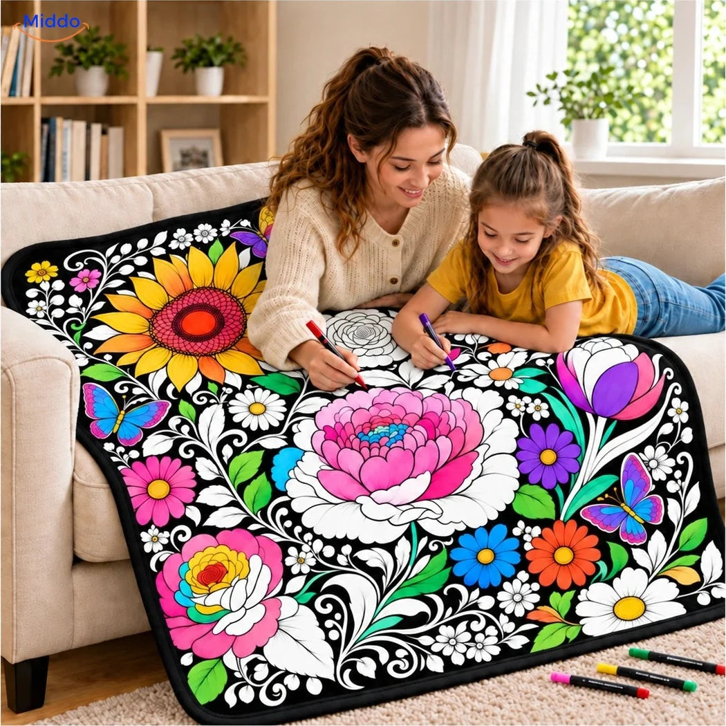 Couverture à colorier ColorFlow - Splendeur florale