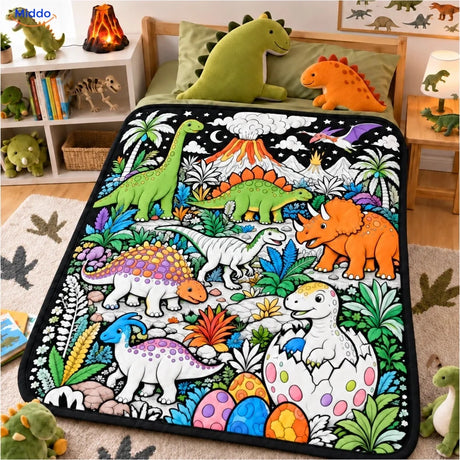 Couverture à colorier ColorFlow - Aventure de dinosaures