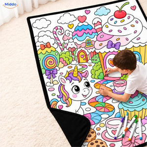 Couverture à colorier ColorFlow - Licorne au pays des bonbons