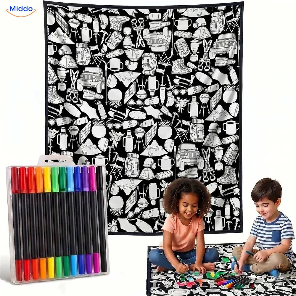 Couverture à colorier ColorFlow - Aventure au camping