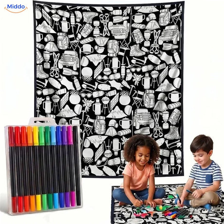 Couverture à colorier ColorFlow - Aventure au camping