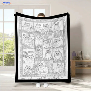 Couverture à colorier ColorFlow - Chats en cases