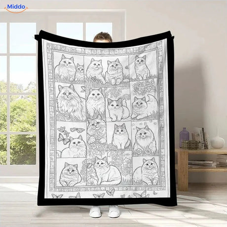 Couverture à colorier ColorFlow - Chats en cases
