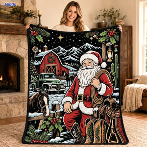 Couverture à colorier ColorFlow - Père Noël cowboy