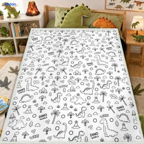 Couverture à colorier ColorFlow - Petits dinosaures