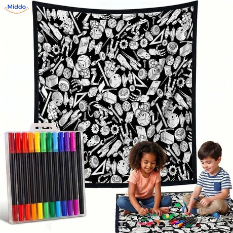 Couverture à colorier ColorFlow - Robots et technologie