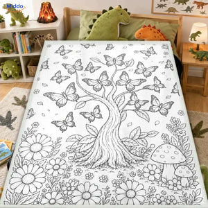Couverture à colorier ColorFlow - Arbre aux papillons
