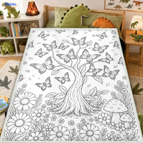 Couverture à colorier ColorFlow - Arbre aux papillons